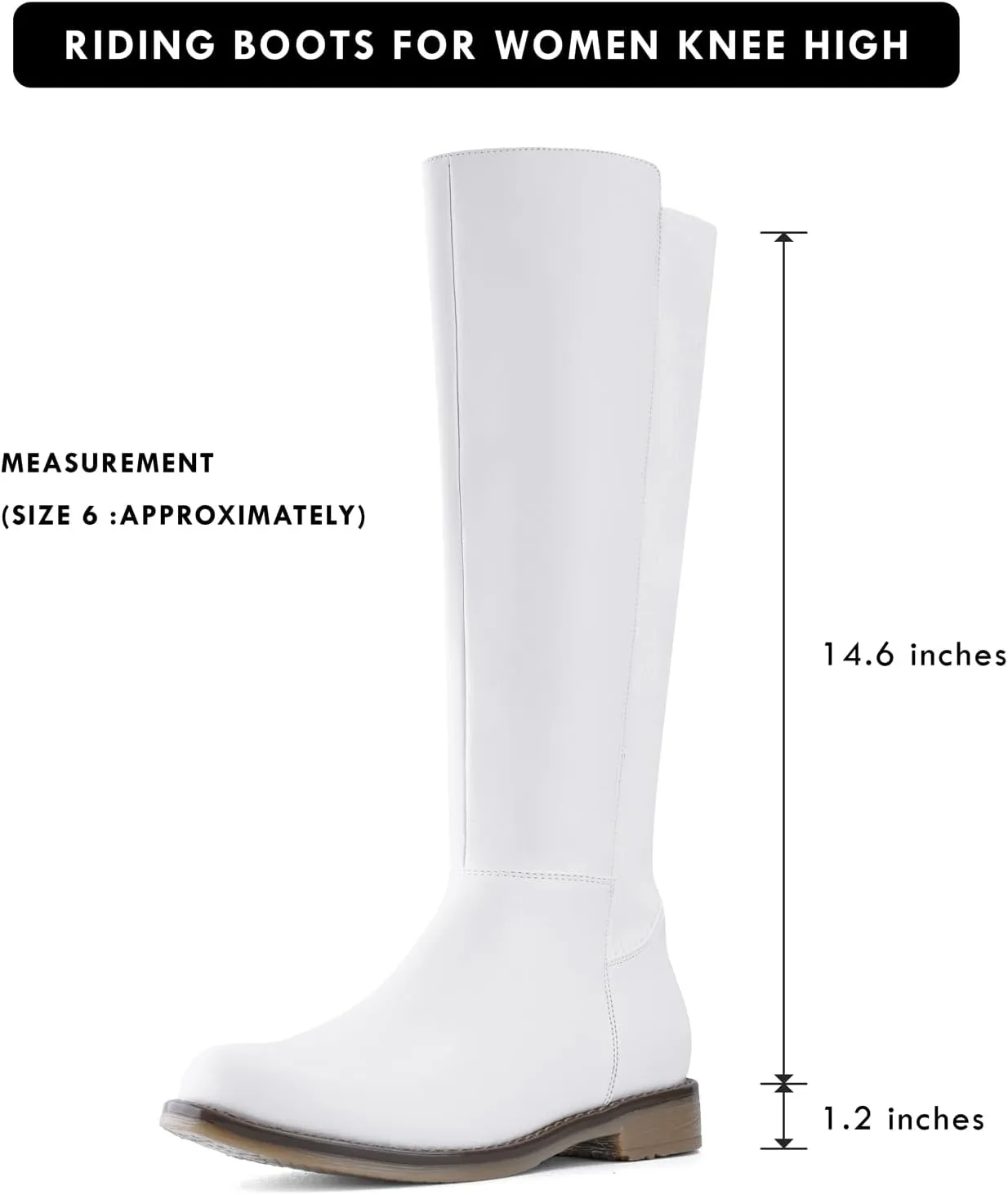 Shoe'N Tale Women's Knee High Boots Flat Low Heel Stretchy Round Toe with Side Zipper