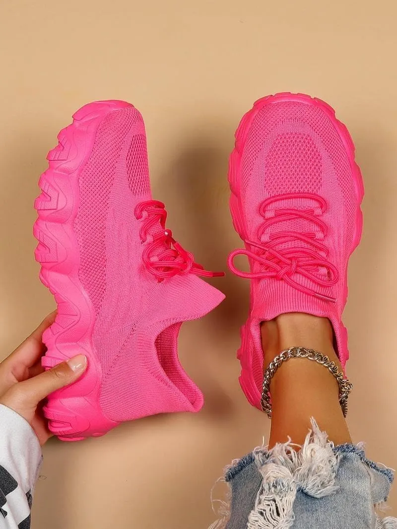 Shoes Women, Women's Fashionable Lace-up Low Top Slip on Sneakers, Casual Comfortable Ankle Socks Shoes