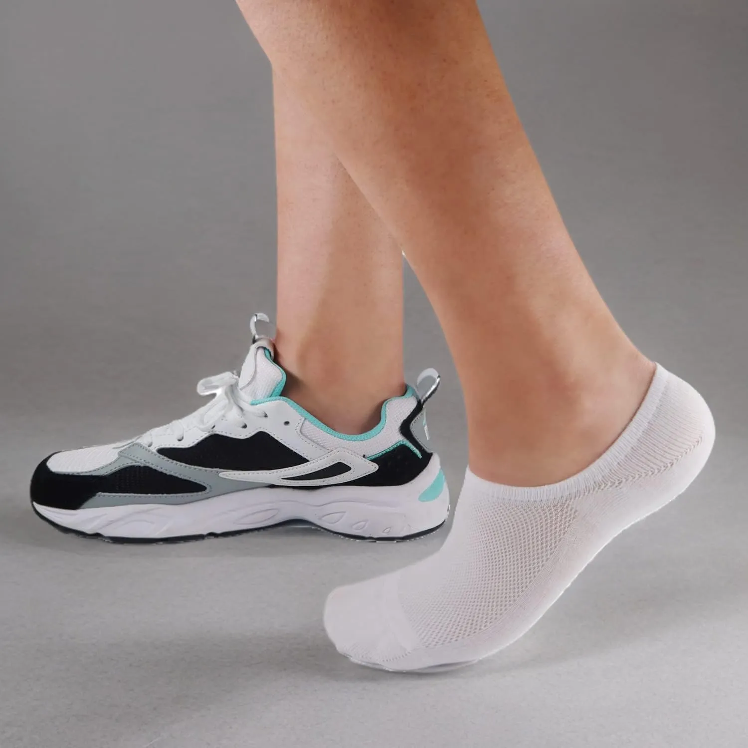 SIXDAYSOX Mens No Show 8 Pairs Invisible Low Cut Cotton Non Slip Short Socks Size 5-8/9-11/12-14
