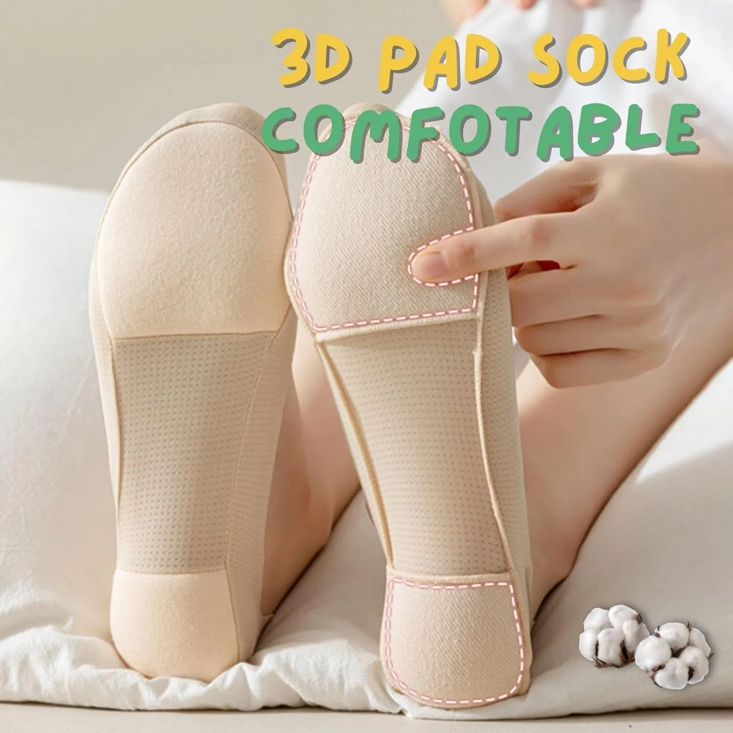 Soxbang Truly No Show Socks Ball-of-Foot Cushion Breathable Soft Sponge Boat Socks Ultra Low Cut Liner