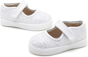 Sparkly Sneakers for Girls 3-12 Years Slip-On Comfort Fit Casual Princess Shoes