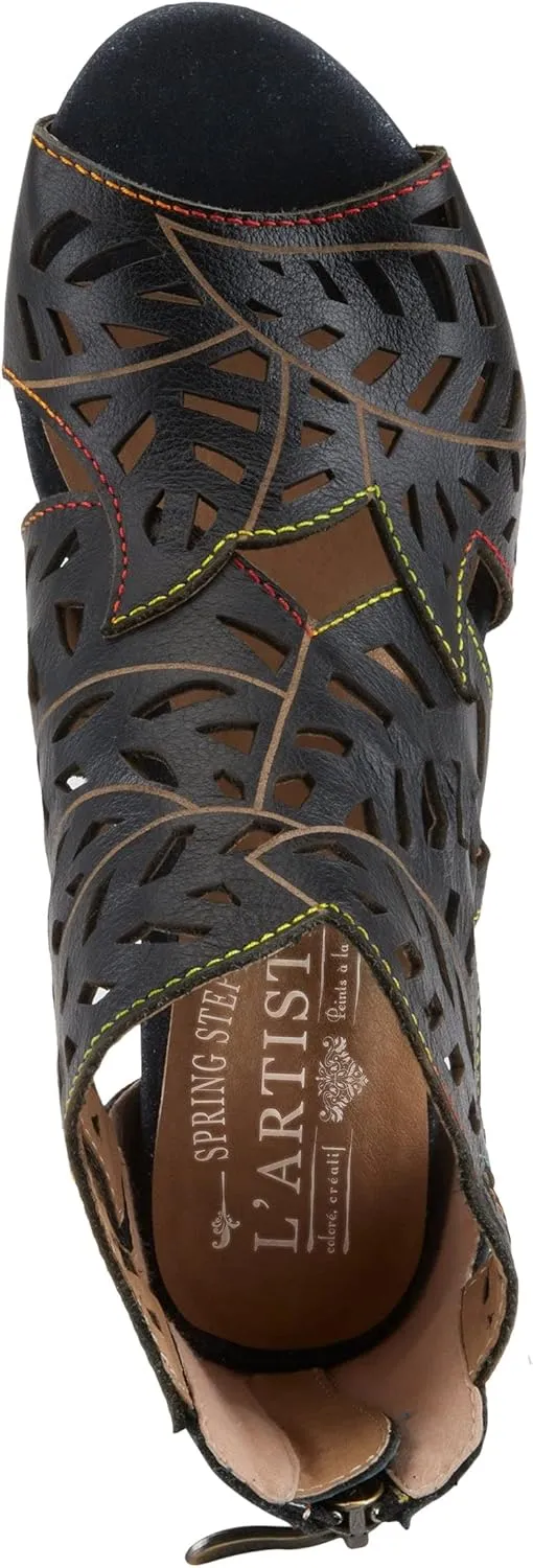 Spring Step L'Artiste Icon Sandals for Women - Ladies Casual Flats Platform Sandal - Hand Painting Summer Shoes for Womens