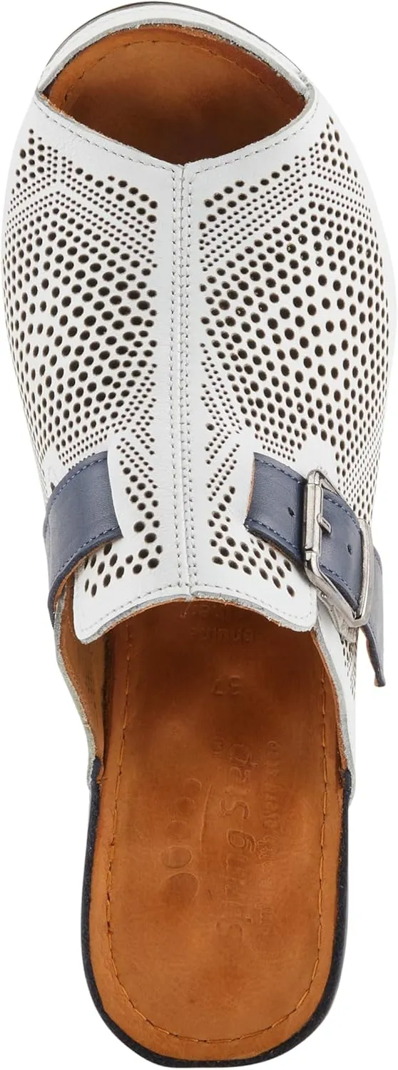Spring Step MOMELLE Women's Perforated Leather Wedge Slide Sandals - Chic Style, Comfortable Elegance