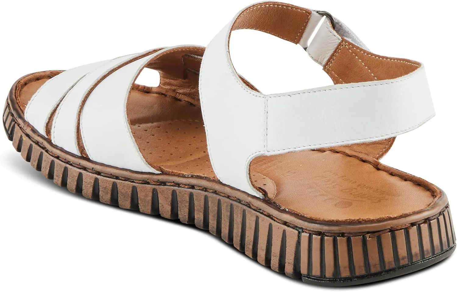 Spring Step NOCHELLA Women's Soft Leather Sandals - Hook and Loop Closure, All-Day Comfort