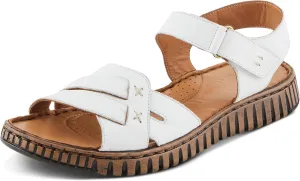 Spring Step NOCHELLA Women's Soft Leather Sandals - Hook and Loop Closure, All-Day Comfort