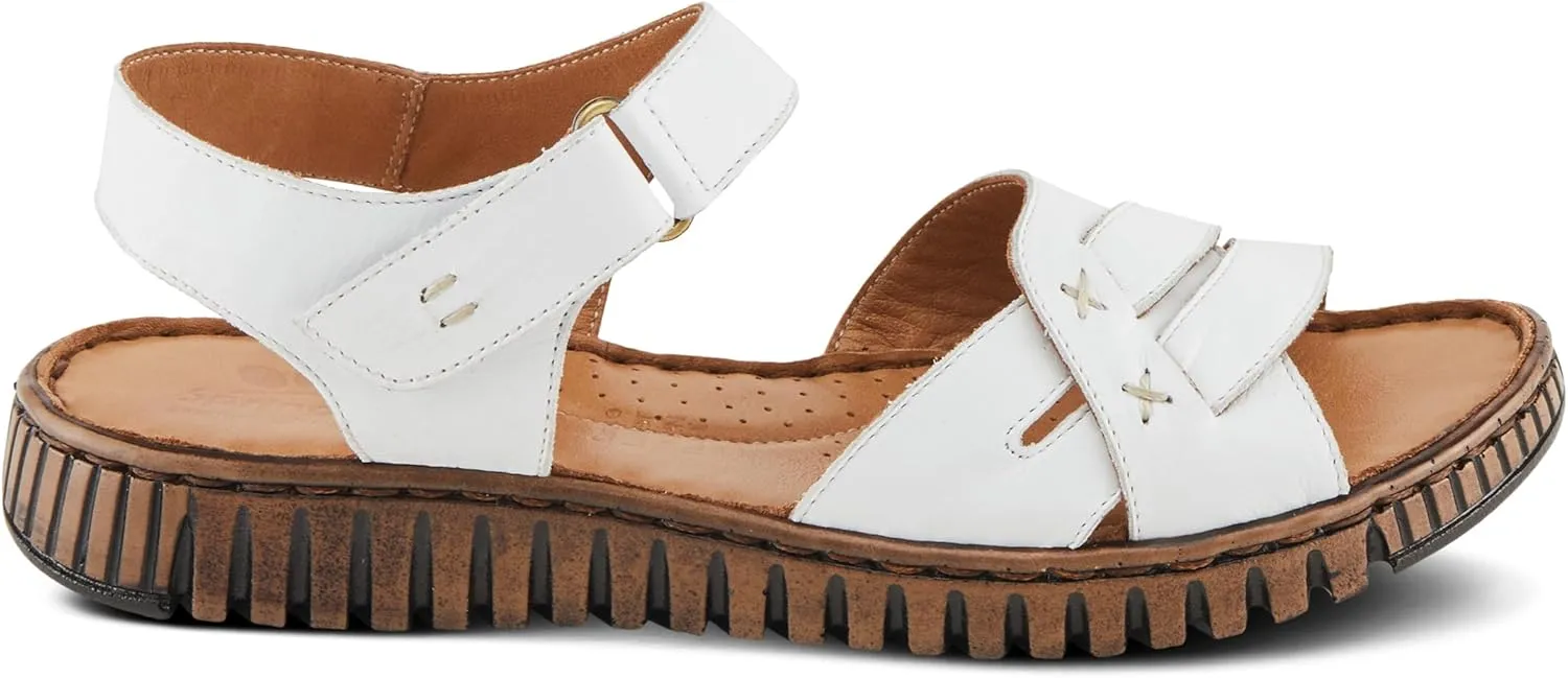 Spring Step NOCHELLA Women's Soft Leather Sandals - Hook and Loop Closure, All-Day Comfort