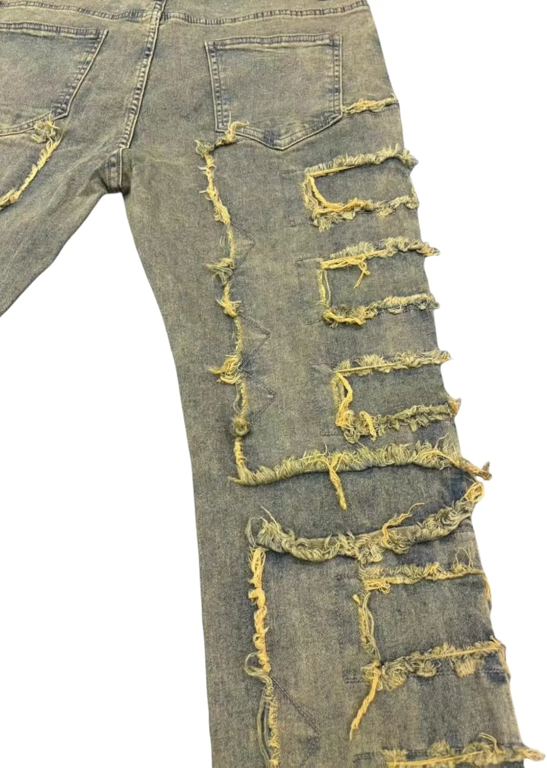 Stacked Jeans Men Skinny Ripped Jeans Slim Fit Denim Pants Y2K Goth Harajuku Emo Jeans Trouser