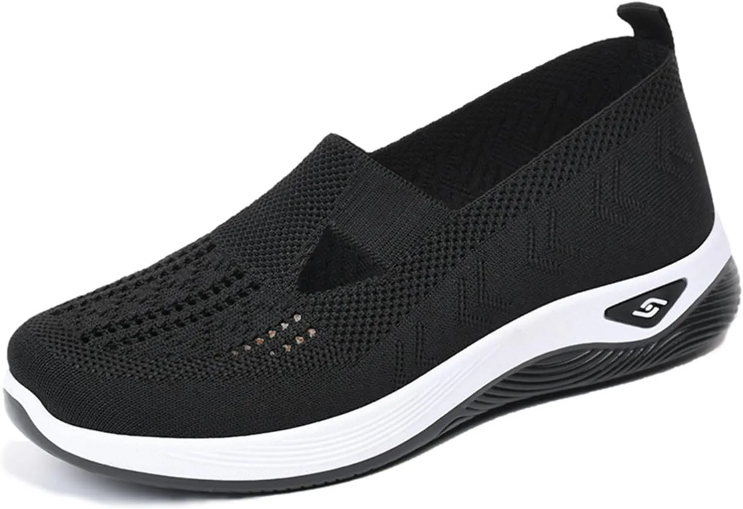 StoneLiquid Women's Comfortable Breathable Knitted Sneakers Orthopedic Walking Arch Support Soft Cut-Out Shoes