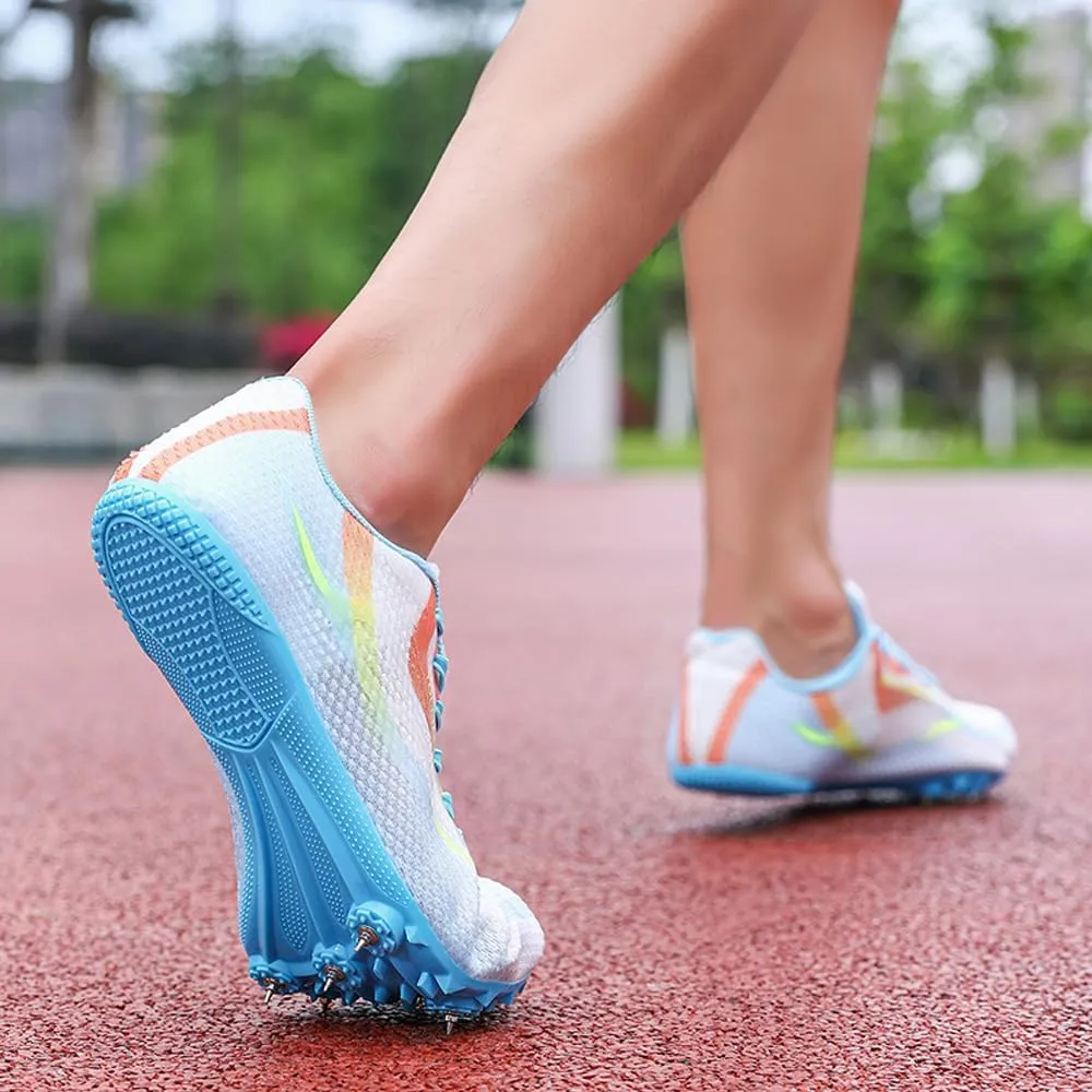 Succttssful Mens Breathable Track and Field Shoes for Jumping - Womens Lightweight Professional Track Race Shoes for Running