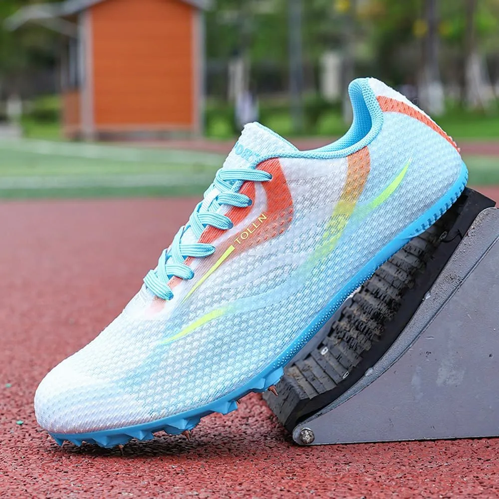 Succttssful Mens Breathable Track and Field Shoes for Jumping - Womens Lightweight Professional Track Race Shoes for Running