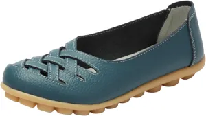 Summer Loafers Flat Sandals for Women Criss Cross Cut Out Slip-On Dressy Shoes Closed Toe Casual Walking Shoes