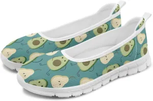 Sweet Fruit Printed Womens Ballet Flats Dress Shoes Slip On Mesh Casual Sneakers Round Toe Platform Loafers Lightweight Office & Travel