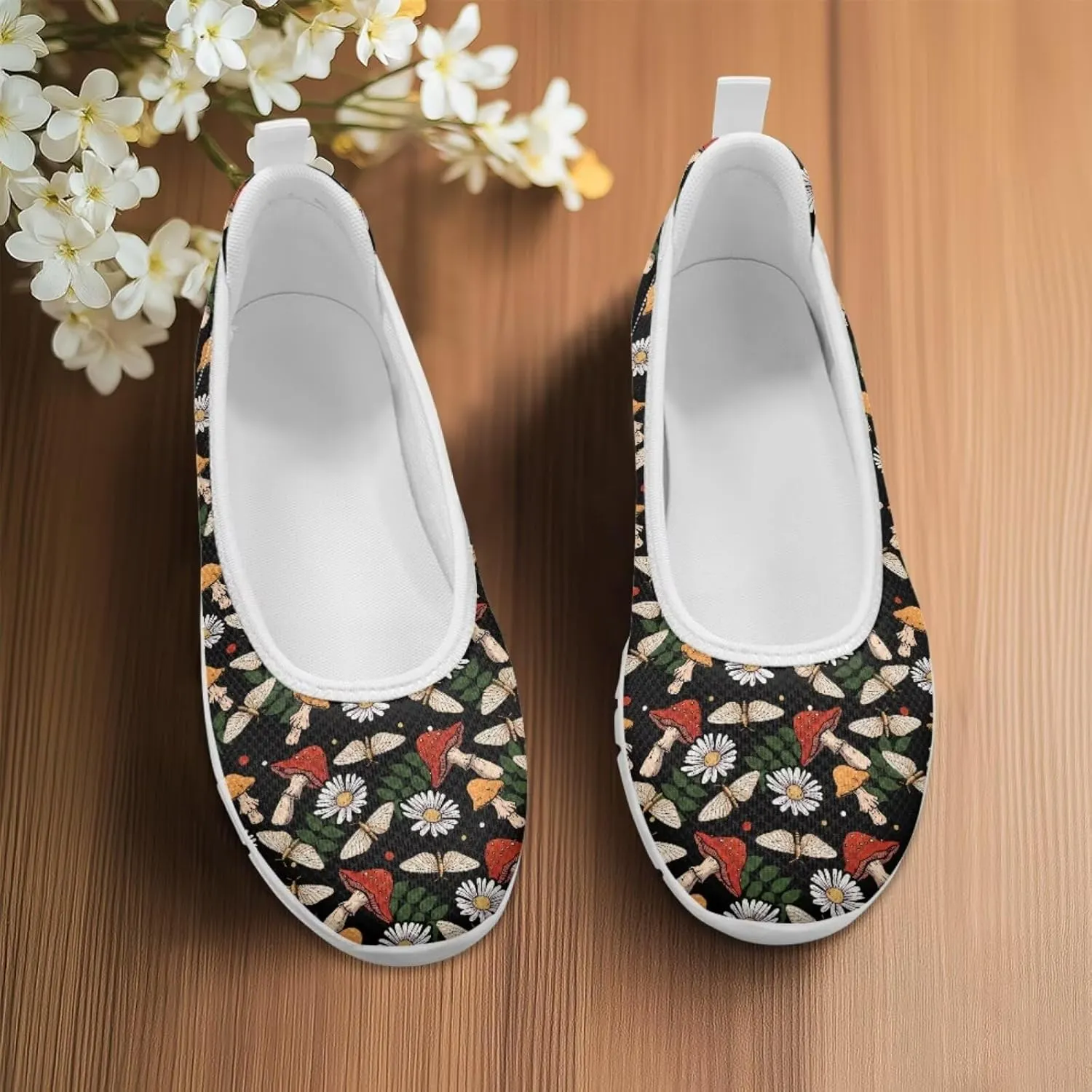 SYtrade Loafers for Women Breathable Slip On Walking Shoes White Sole