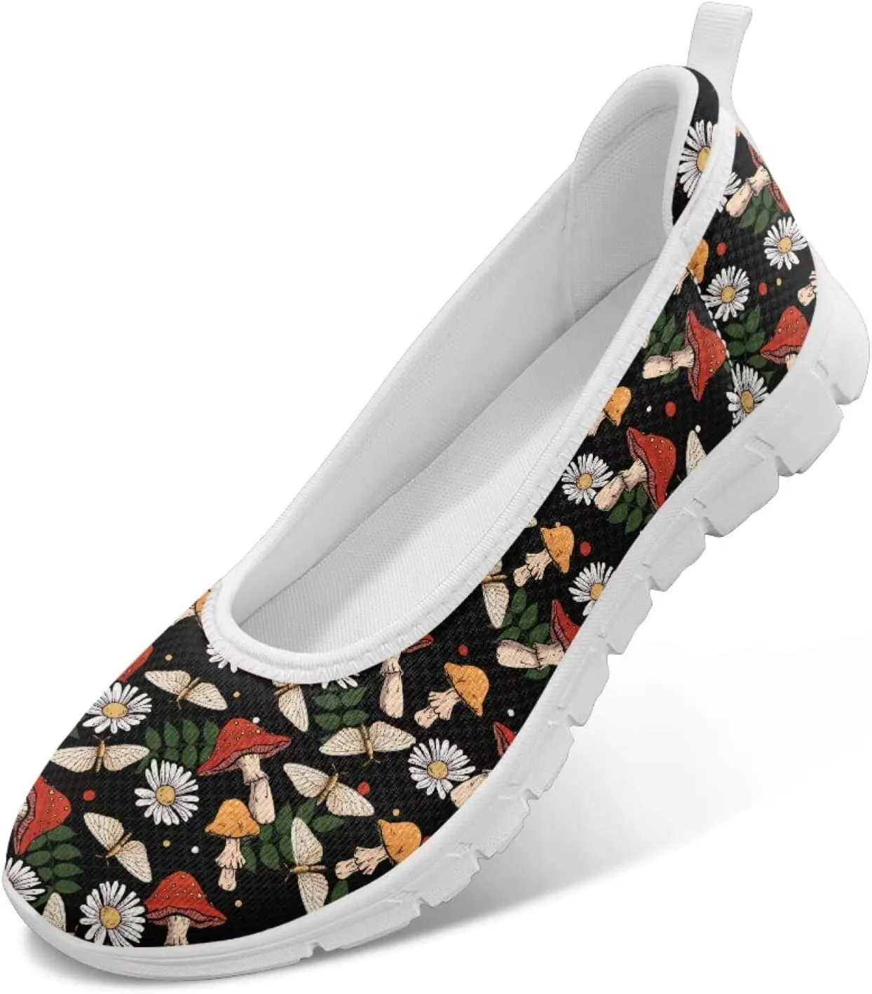 SYtrade Loafers for Women Breathable Slip On Walking Shoes White Sole