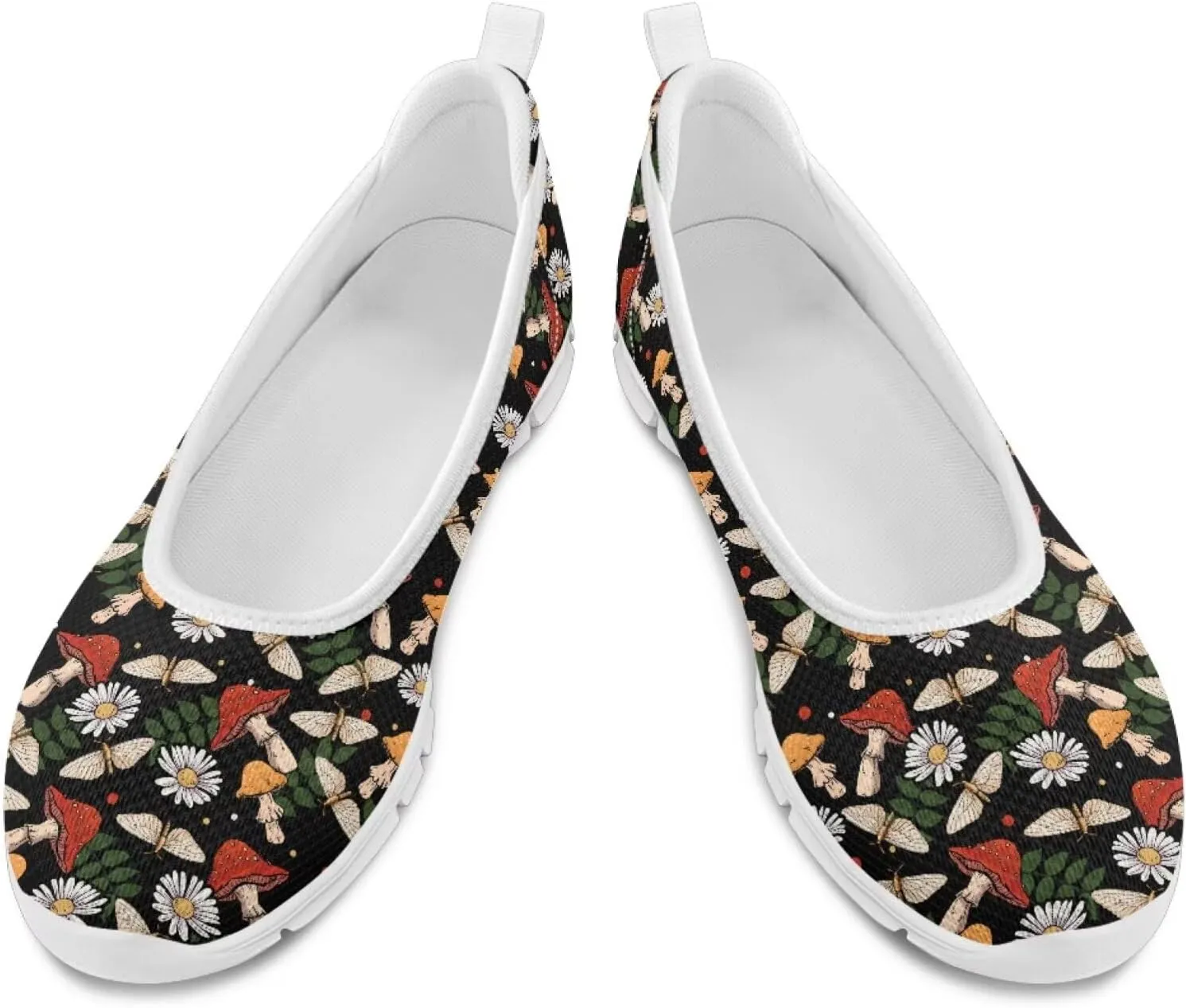 SYtrade Loafers for Women Breathable Slip On Walking Shoes White Sole