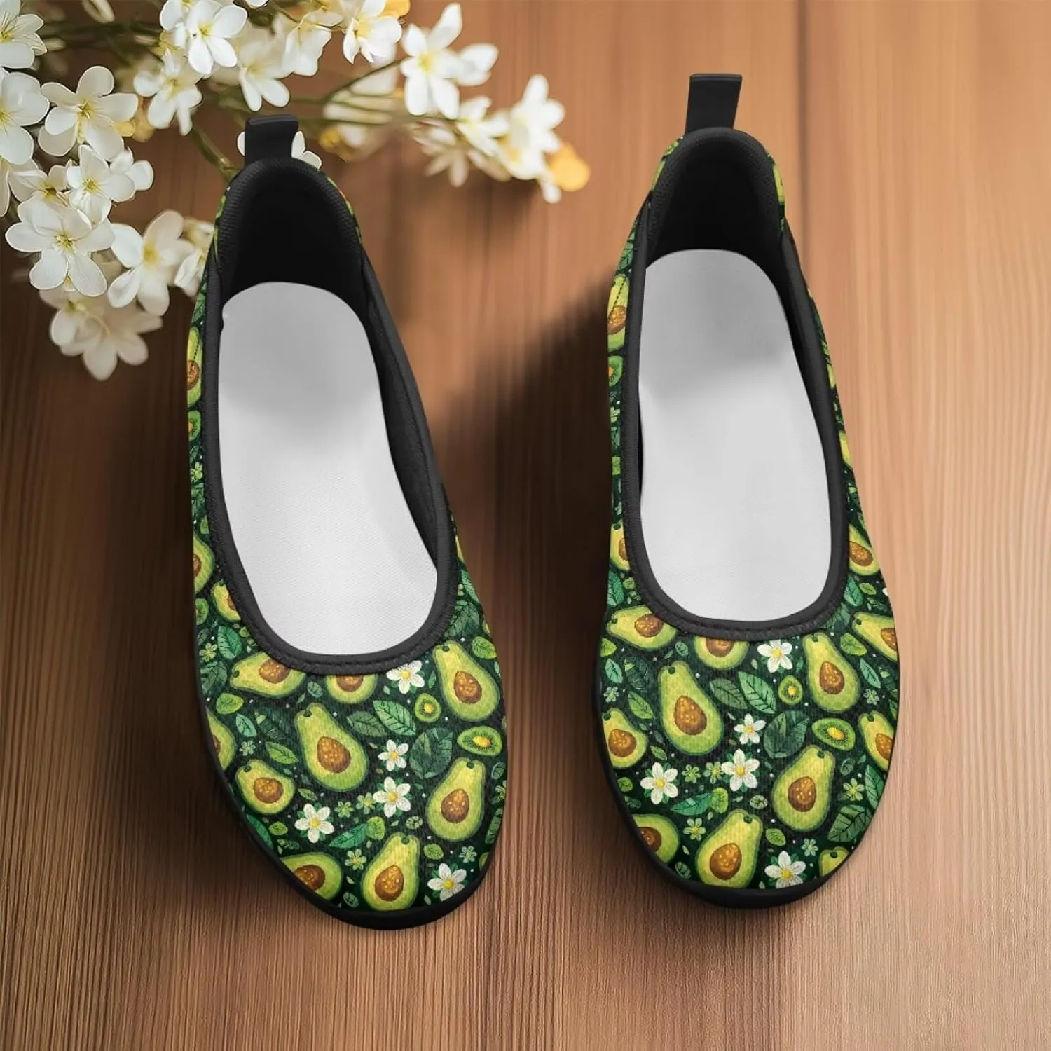 SYtrade Women's Art Travel Shoes Black Sole Slip On Summer Loafers