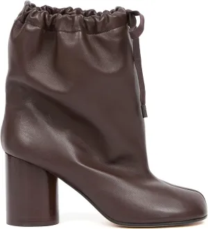 Tabi Boots For Women Split Toe Ankle Boots With Lace Up Details Chunky Block Heel Wide Calf Booties Stylish Winter Boot For Ladies Fashion Dressy Pull On Party Shoes