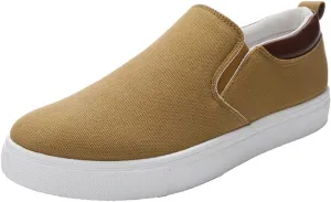 tazimall Men's Large Size Canvas Shoes, Slip on Flat Loafers