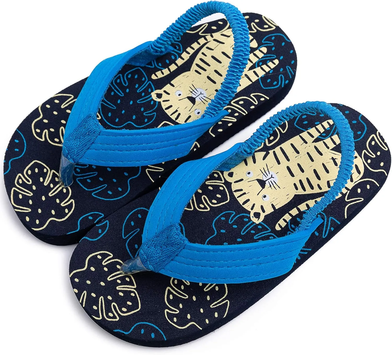 techcity Toddler Boys Girls Flip Flops Kids Unicorn Dinosaur Sandals Beach Pool Water Shoes with Back Strap