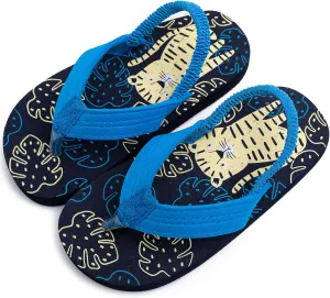 techcity Toddler Boys Girls Flip Flops Kids Unicorn Dinosaur Sandals Beach Pool Water Shoes with Back Strap