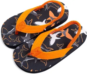 techcity Toddler Boys Girls Flip Flops Kids Unicorn Dinosaur Sandals Beach Pool Water Shoes with Back Strap