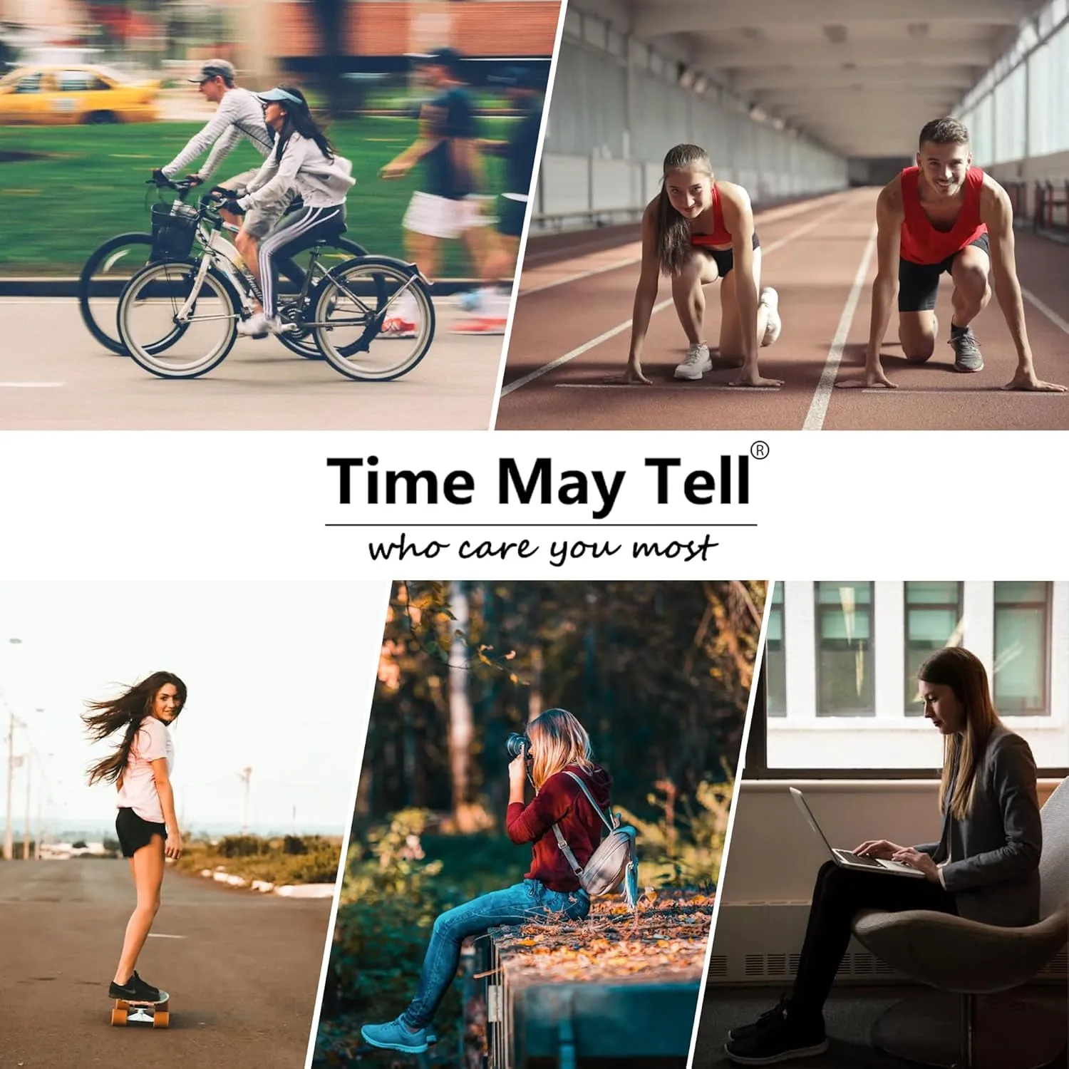Time May Tell No Show Socks Womens 8 Pairs Non Slip Low Cut Ankle Invisible Running Casual Seamless Socks
