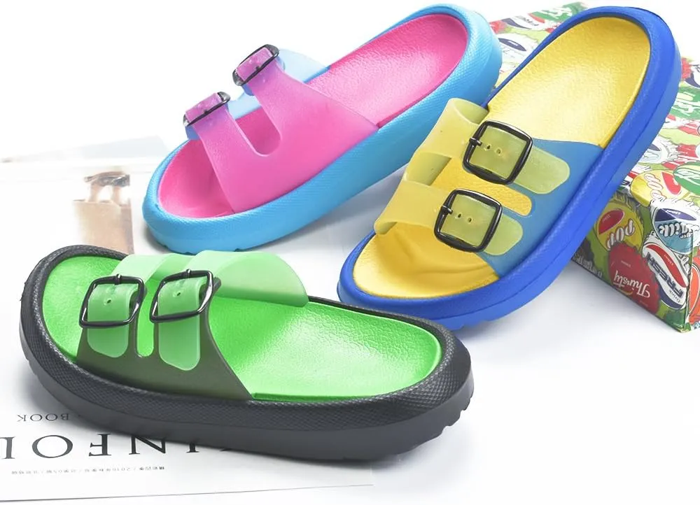 Toddler Little Kids Summer Sandals Non-Slip Boy Girl Slide Lightweight Beach Water Shoes Shower Pool Slippers