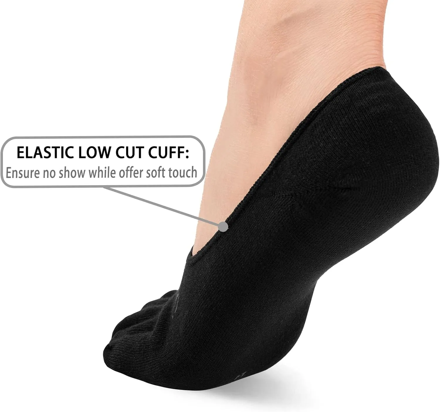 Toe Socks No Show for Women & Men Running Five Fingers Athletic Invisible Liner Socks, Moisture Wicking