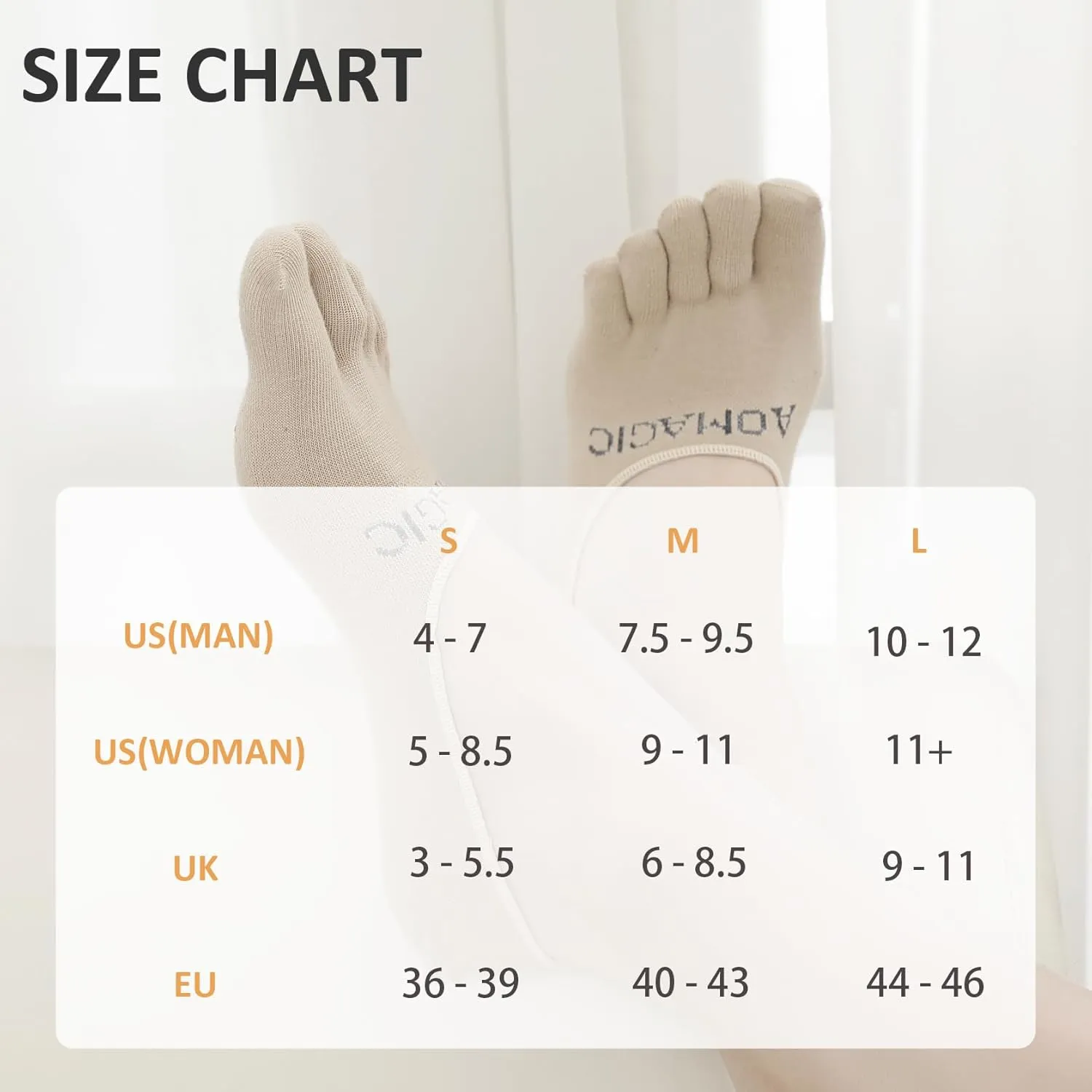 Toe Socks No Show for Women & Men Running Five Fingers Athletic Invisible Liner Socks, Moisture Wicking