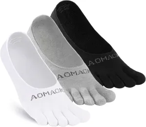 Toe Socks No Show for Women & Men Running Five Fingers Athletic Invisible Liner Socks, Moisture Wicking