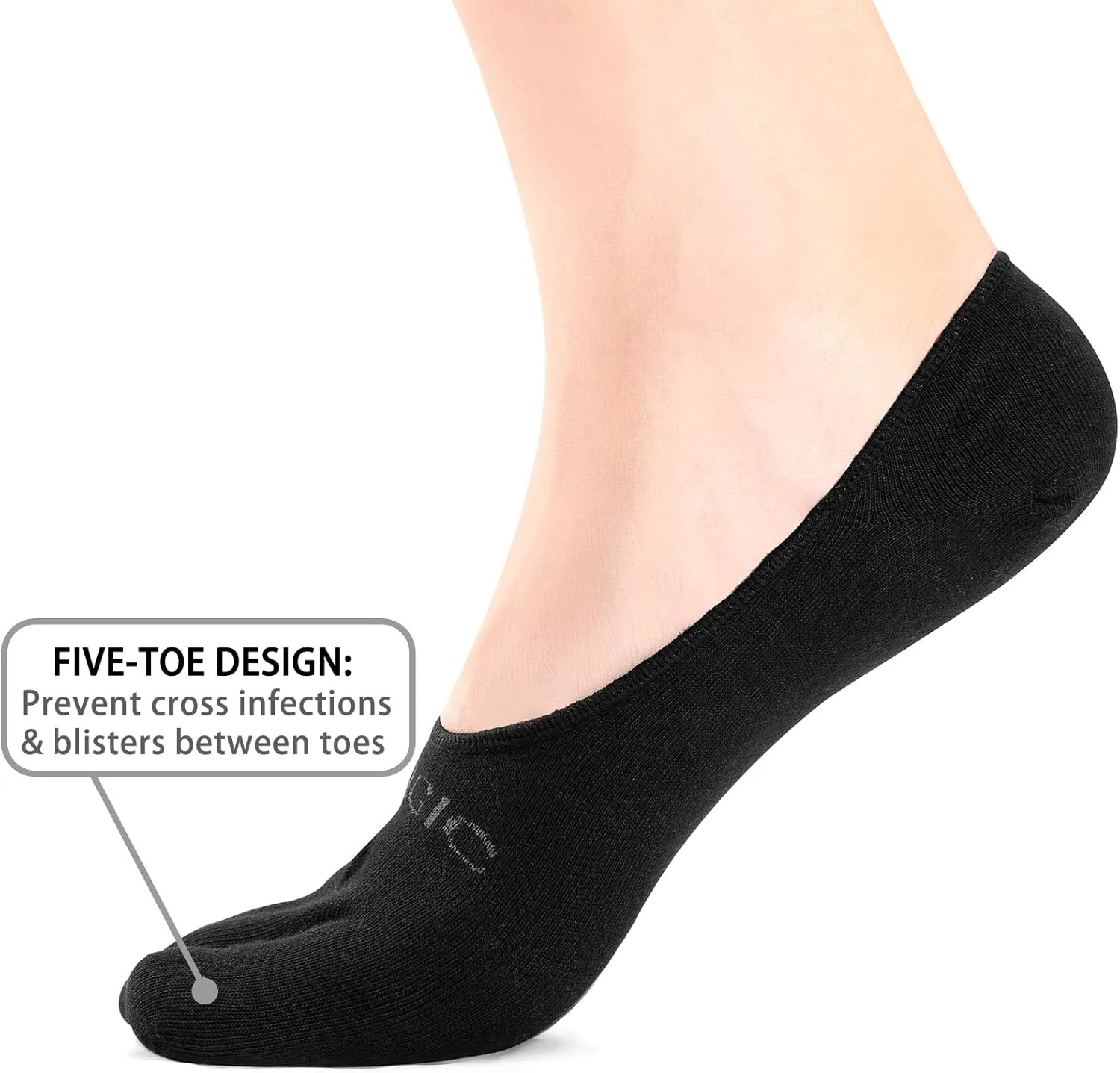 Toe Socks No Show for Women & Men Running Five Fingers Athletic Invisible Liner Socks, Moisture Wicking