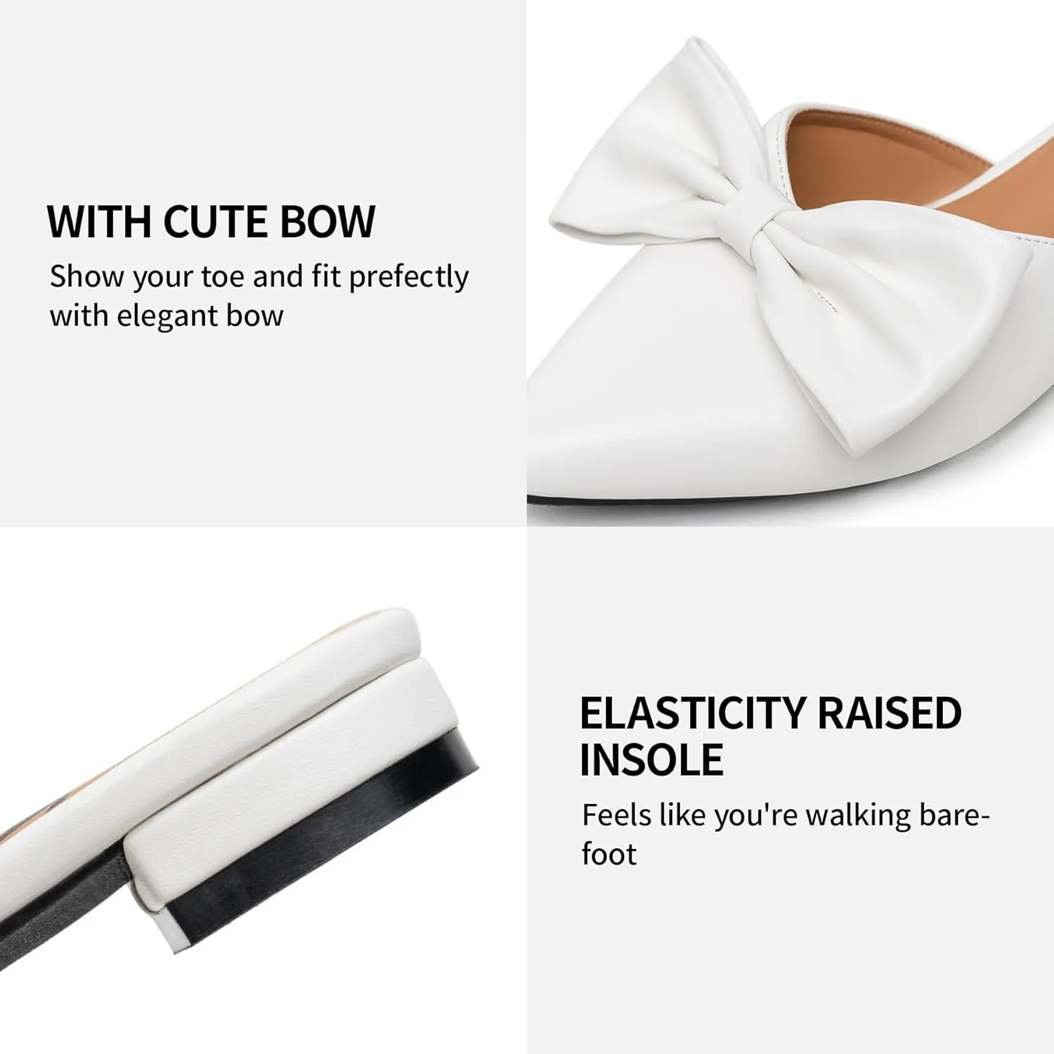Trary Mules for Women Flats, Pointed Toe Womens Mules with Heels, Black Mules Shoes for Women, Bow Mules Women's Flats, Slip On Flats Flat Mules, Backless Loafers for Women, Women's Mules & Clogs