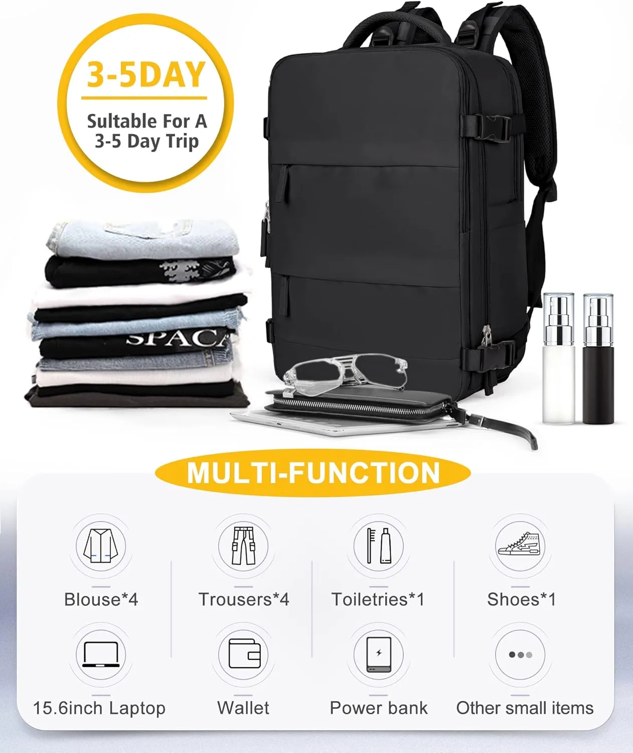 Travel Backpack For Women Men Carry On Backpack For Traveling On Airplanes Personal Item Travel Bag laptop backpacks