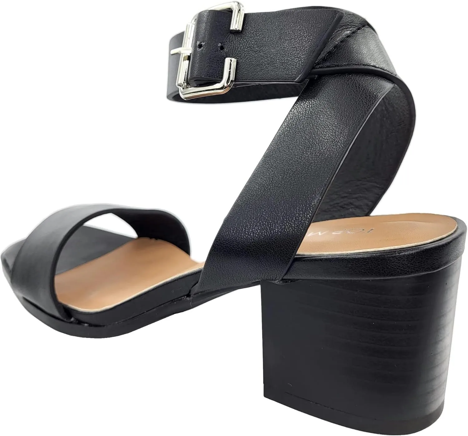 TruFox Womens Chunky Block Low Heel Ankle Strap Open Toe Dress Sandal