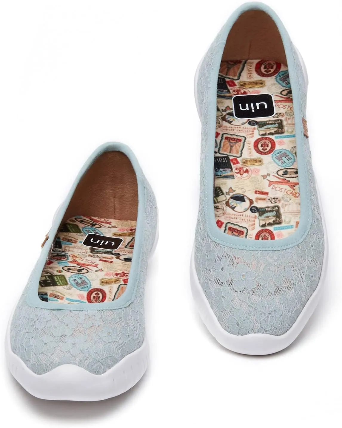 UIN Ballet Flats Shoes for Women Art Printed Wide Toe Casual Breathable Lightweight Slip On Women Loafers