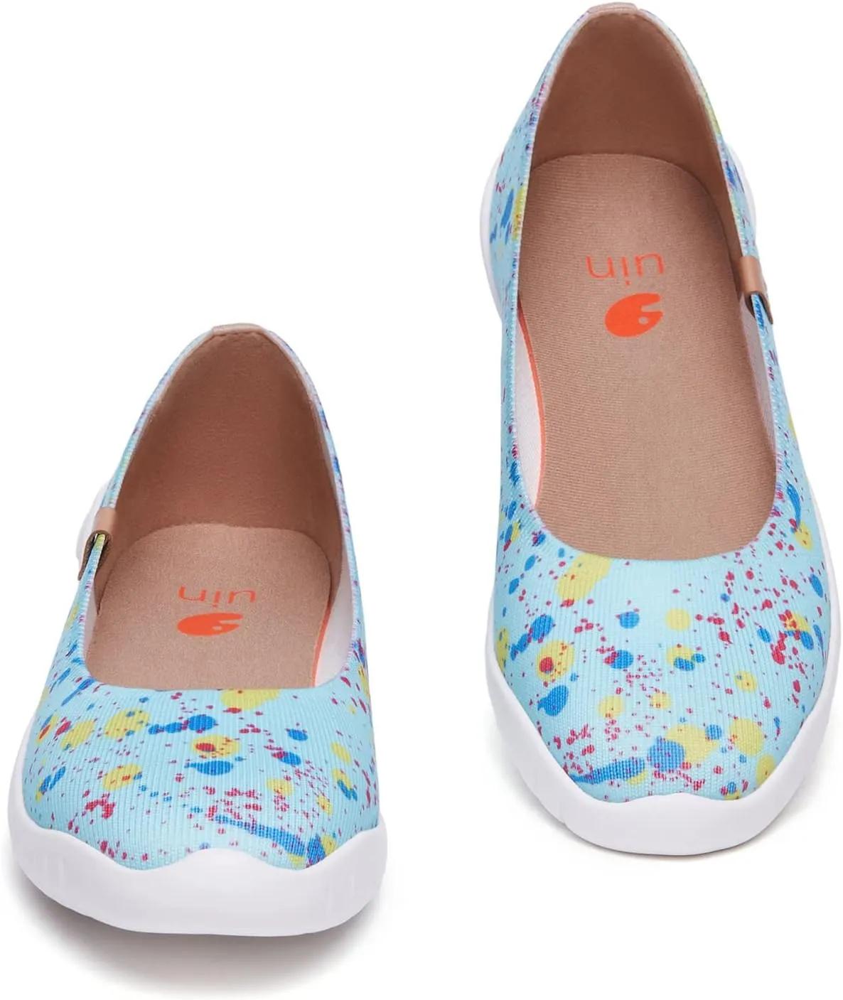 UIN Ballet Flats Shoes for Women Art Printed Wide Toe Casual Breathable Lightweight Slip On Women Loafers