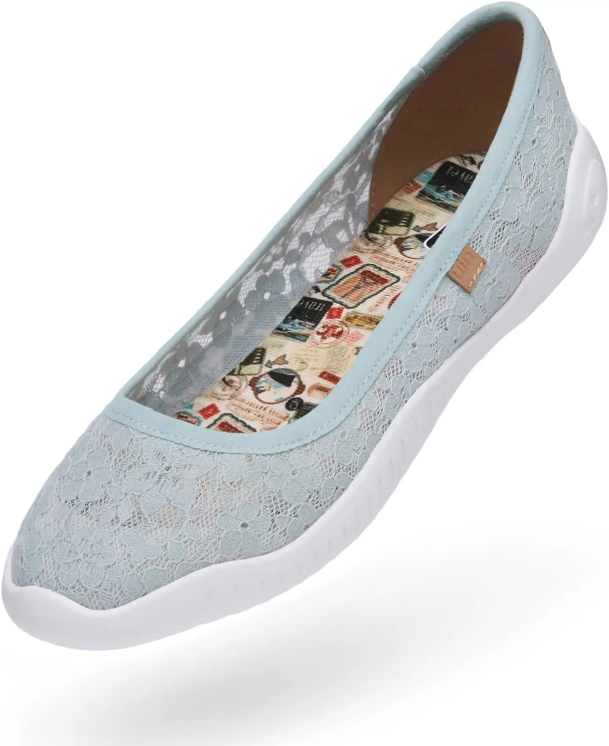 UIN Ballet Flats Shoes for Women Art Printed Wide Toe Casual Breathable Lightweight Slip On Women Loafers
