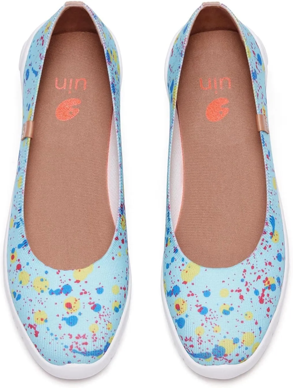 UIN Ballet Flats Shoes for Women Art Printed Wide Toe Casual Breathable Lightweight Slip On Women Loafers