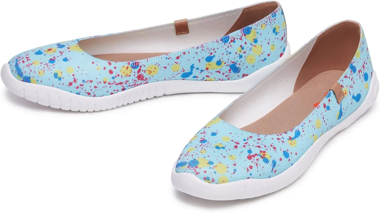 UIN Ballet Flats Shoes for Women Art Printed Wide Toe Casual Breathable Lightweight Slip On Women Loafers