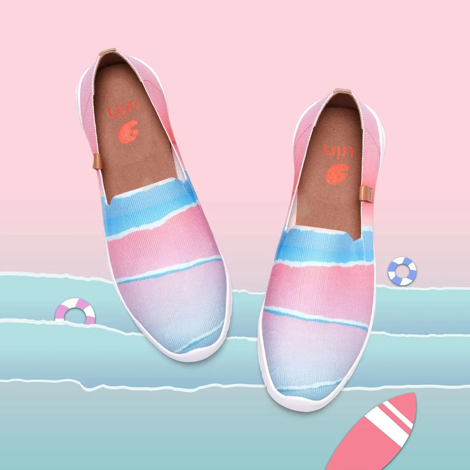 UIN Ballet Flats Shoes for Women Art Printed Wide Toe Casual Breathable Lightweight Slip On Women Loafers