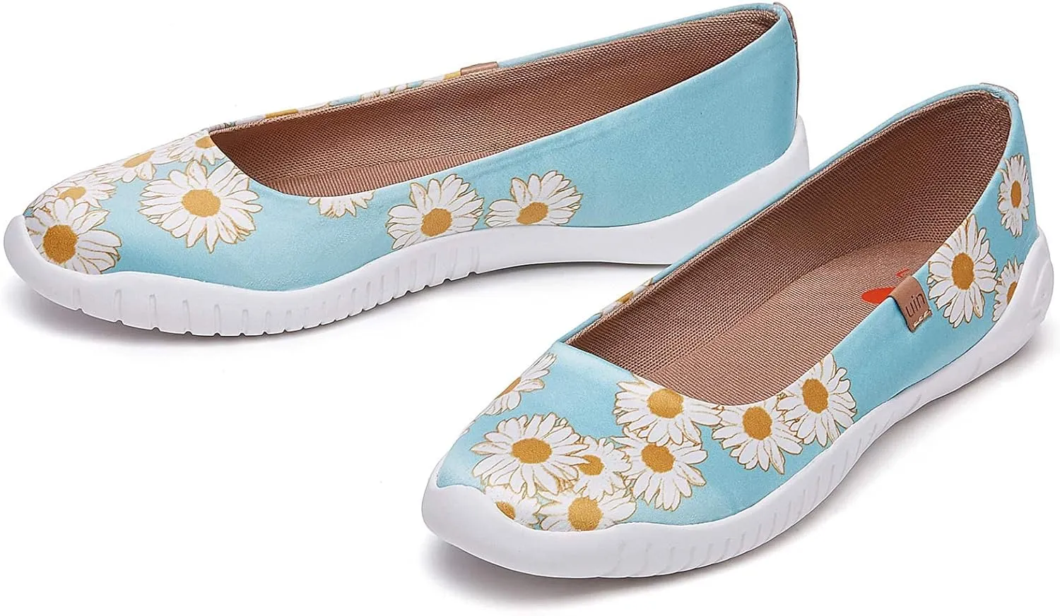 UIN Ballet Flats Shoes for Women Art Printed Wide Toe Casual Breathable Lightweight Slip On Women Loafers