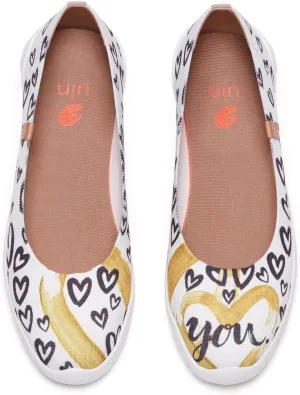 UIN Ballet Flats Shoes for Women Art Printed Wide Toe Casual Breathable Lightweight Slip On Women Loafers