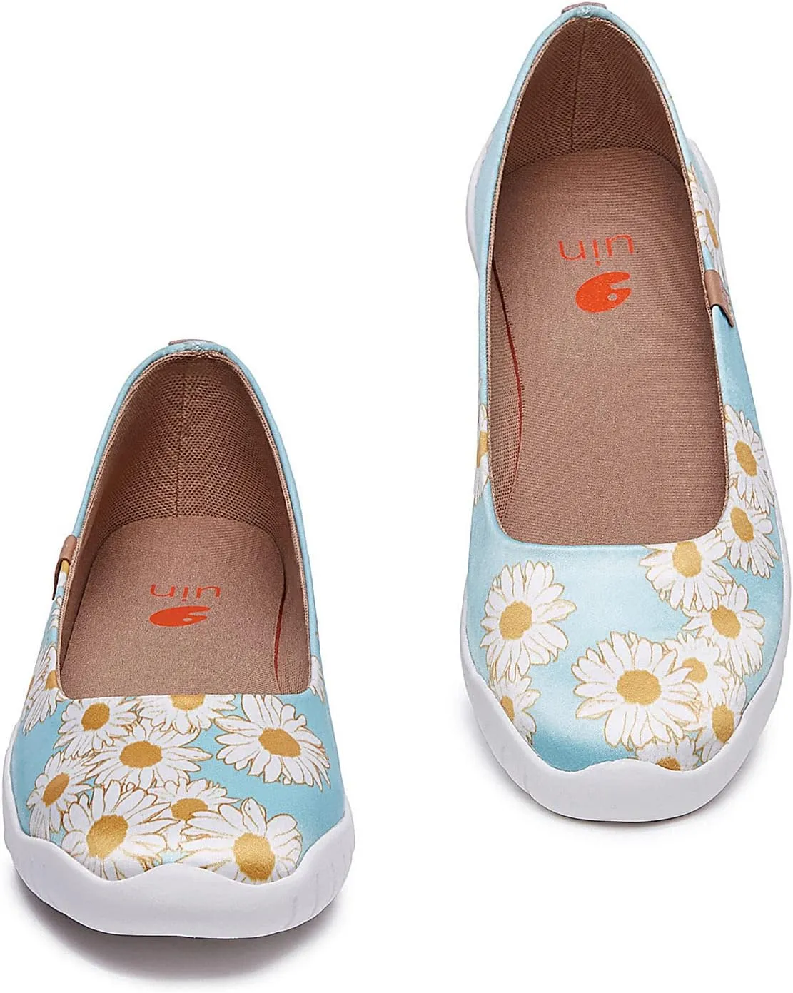 UIN Ballet Flats Shoes for Women Art Printed Wide Toe Casual Breathable Lightweight Slip On Women Loafers