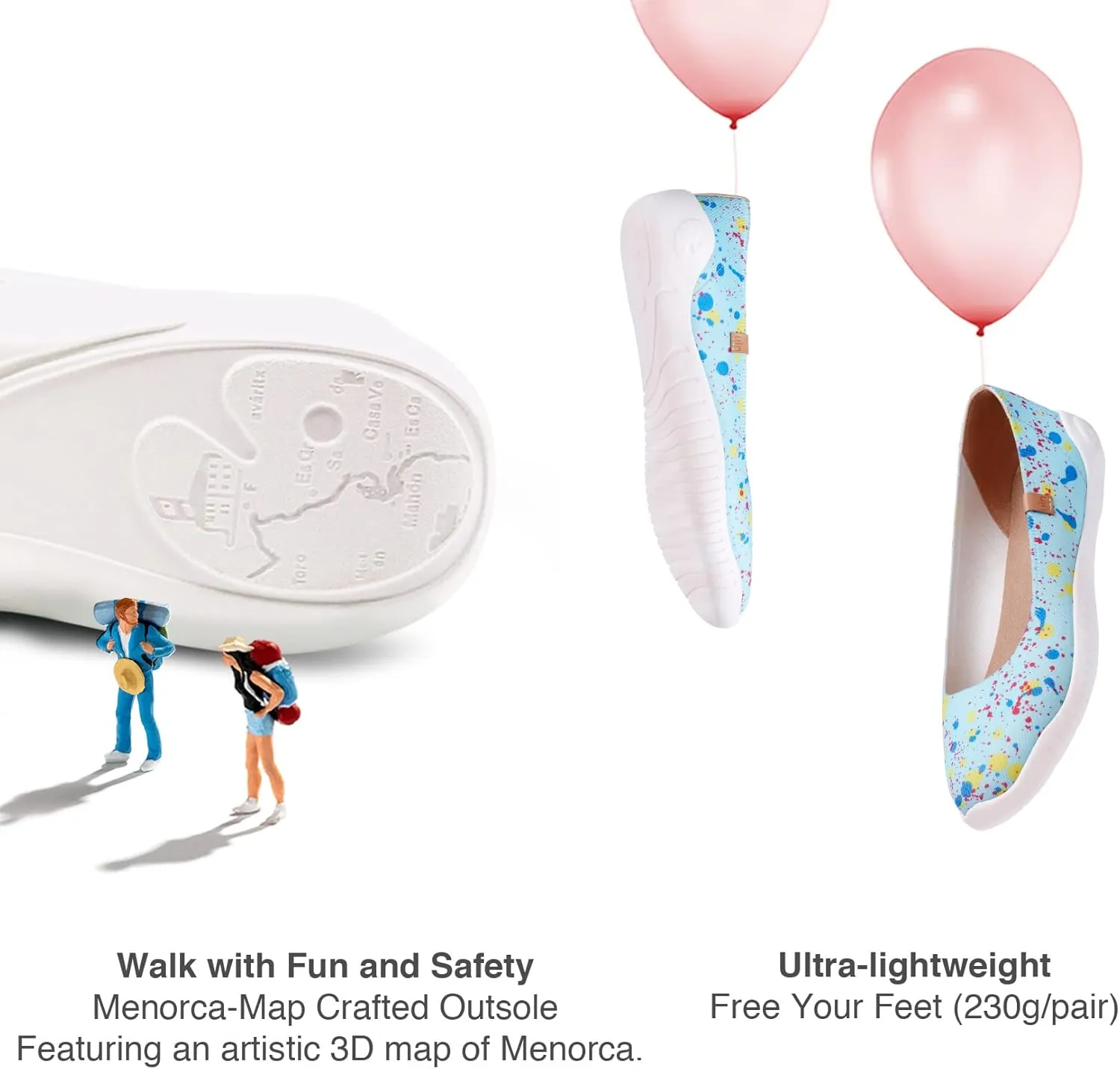 UIN Ballet Flats Shoes for Women Art Printed Wide Toe Casual Breathable Lightweight Slip On Women Loafers
