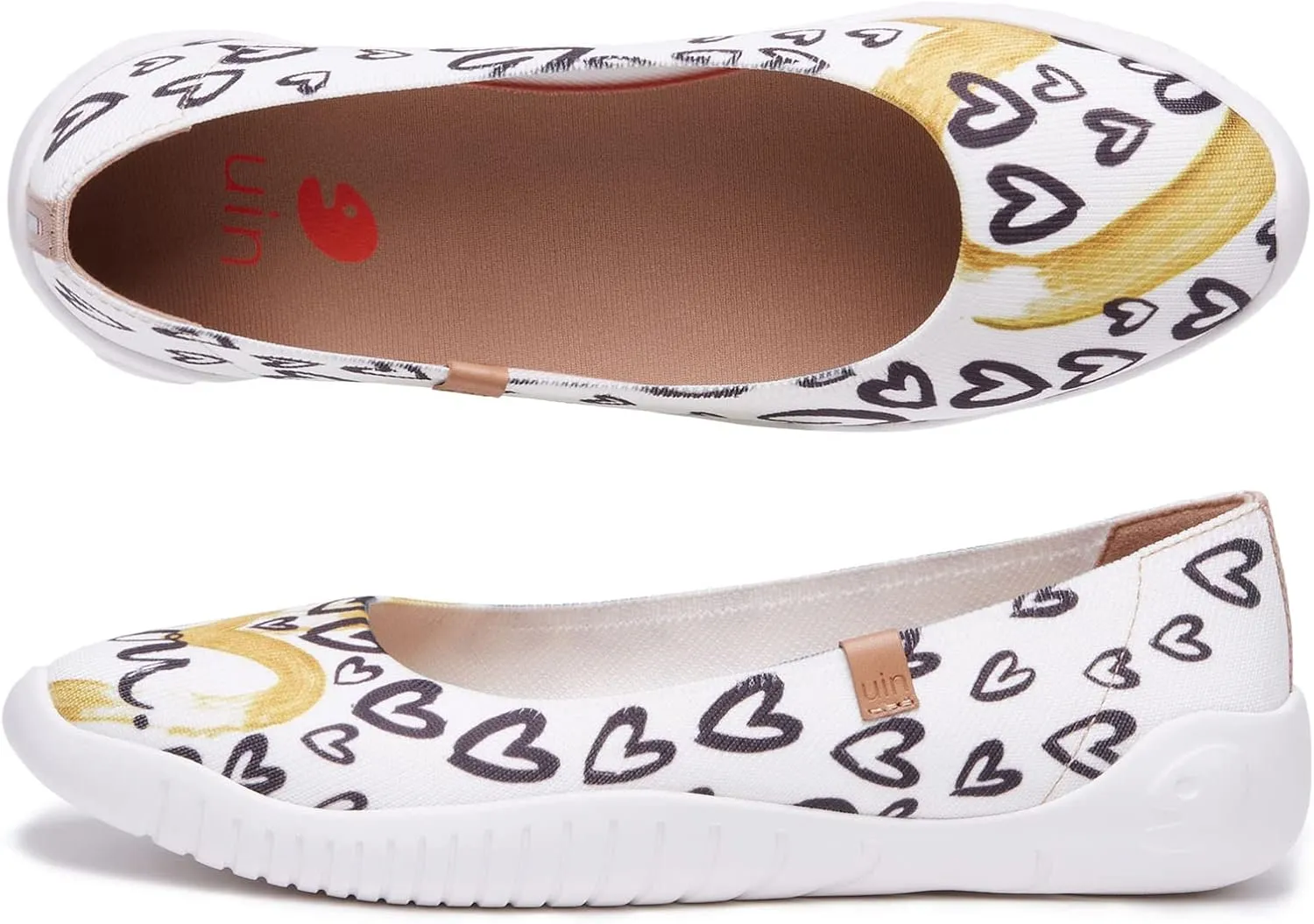 UIN Ballet Flats Shoes for Women Art Printed Wide Toe Casual Breathable Lightweight Slip On Women Loafers