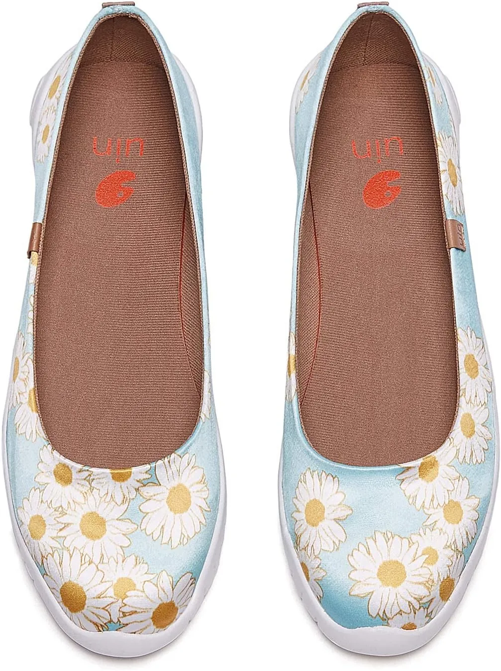 UIN Ballet Flats Shoes for Women Art Printed Wide Toe Casual Breathable Lightweight Slip On Women Loafers