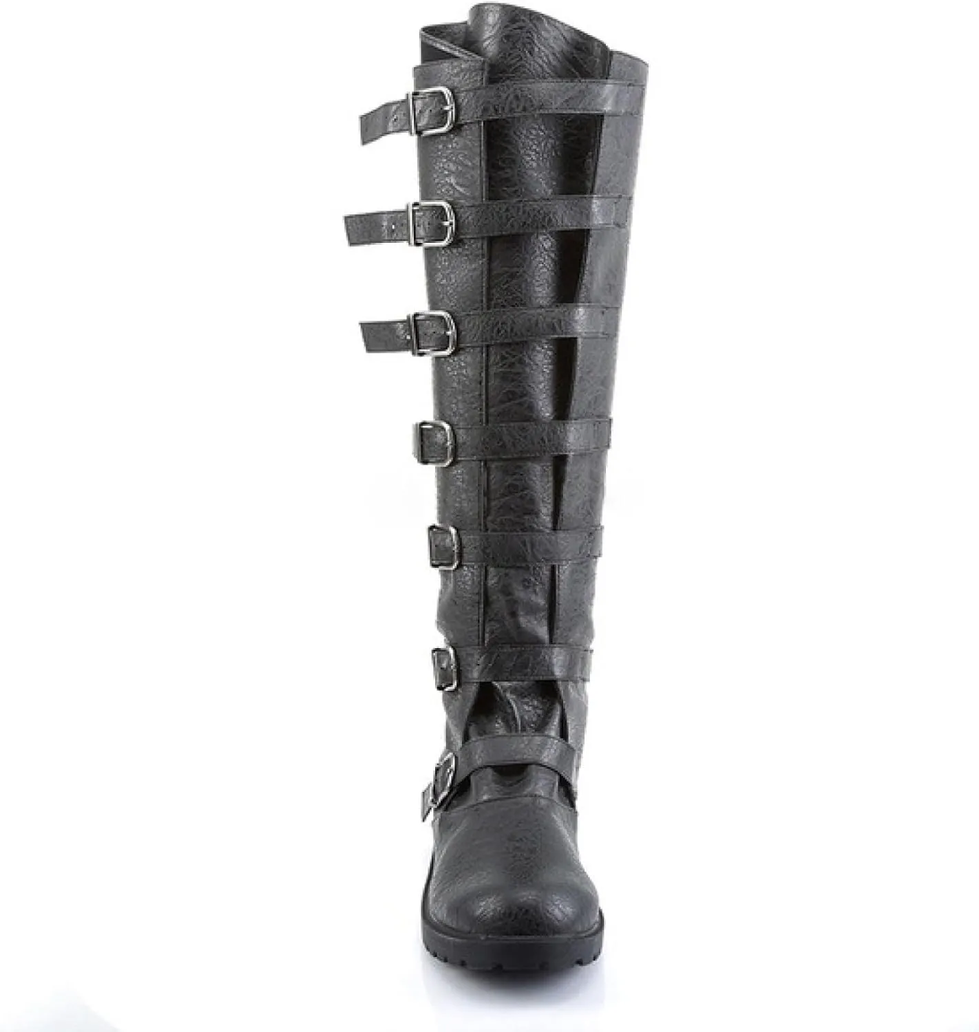 Unisex-Adults Renaissance PU Leather Boots, Medieval & Pirate Cosplay, Black, Ankle-High, No Heel, Classic, Round Toe, Almond Toe, Comfortable, Leather Lined, All-Season, Casual, 1702156