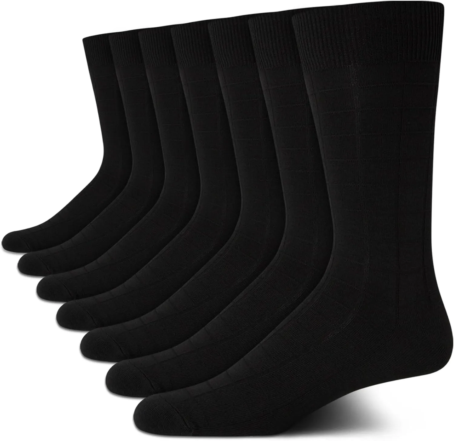 Van Heusen Men's Dress Socks - 7 Pack Premium Stretch Moisture Wicking Crew Socks with Reinforced Heel and Toe (Size: 6-12.5)