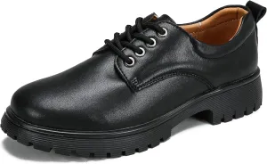 Veroders Women's Wingtip Brogue Oxfords Dress Pumps Platform Lace-Up Round Toe Oxfords Chunky Pumps Business Classic Formal School