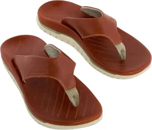 VIKTOS Men's Ruck Recovery XC Leather Lightweight Casual Outdoor Flip Flop Sandals w/Custom Fit Thermoformable EVA Footbed